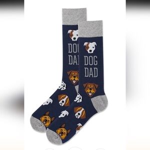 "DOG DAD" men's crew socks by hot socks - New SZ 6-12 shoe size